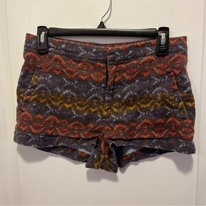Free People Womens Size 2 Multicolor Aztec Geometric Print Pockets Mini Shorts